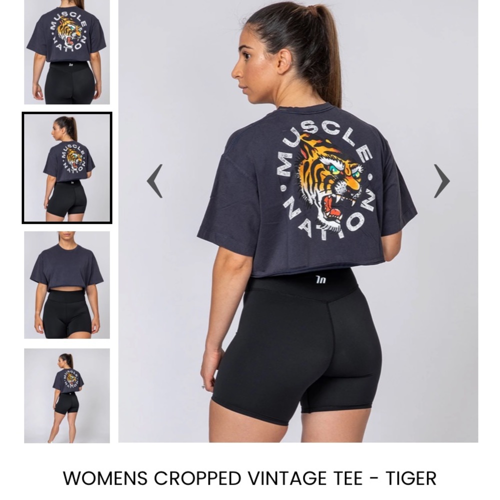 Muscle nation top- vintage cropped  tee